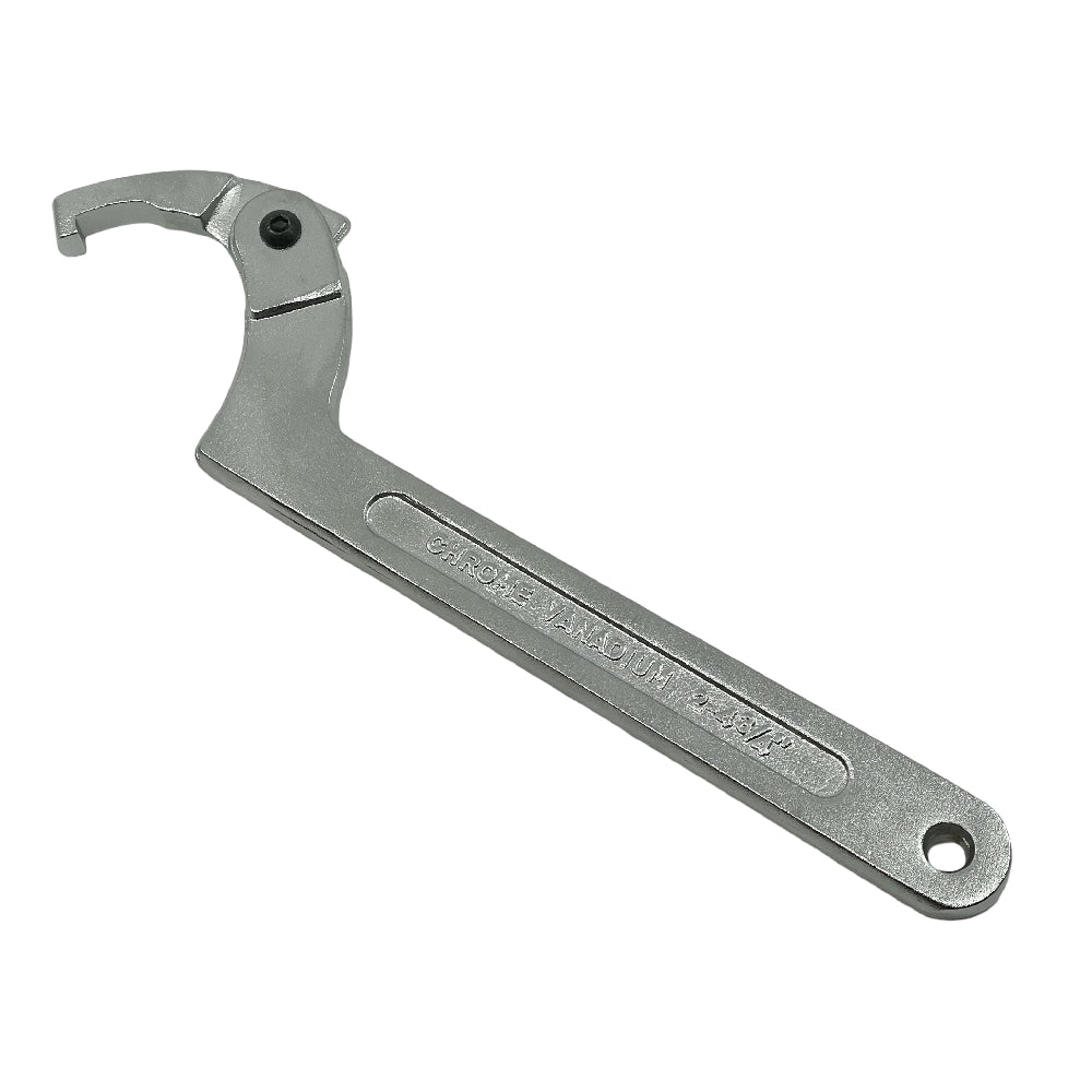 Justerbar kroknøkkel / hakenøkkel for DIN 11851 meierikobling - spennvidde 50-121mm