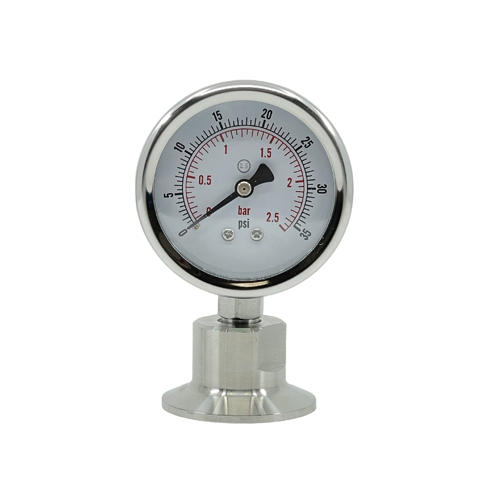 1,5" Tri-Clamp trykk manometer 0 - 2,5 bar