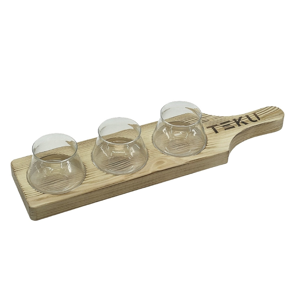 Rastal Teku Taster Flight Set - smaksglass og smaksplanke