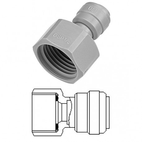 DMfit Female Adaptor F 5/8" BSP til 5/16"