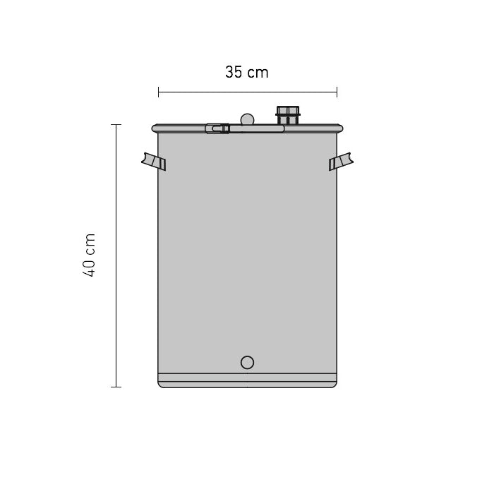 Speidel UF 30L gjæringstank av rustfritt stål med gjærlås og tappekran