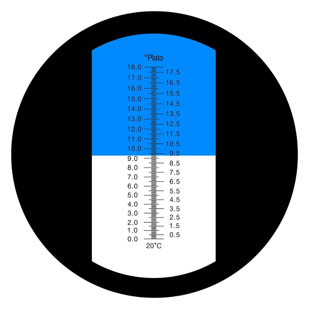 Refraktometer for ølbrygging (0-18 °Plato)