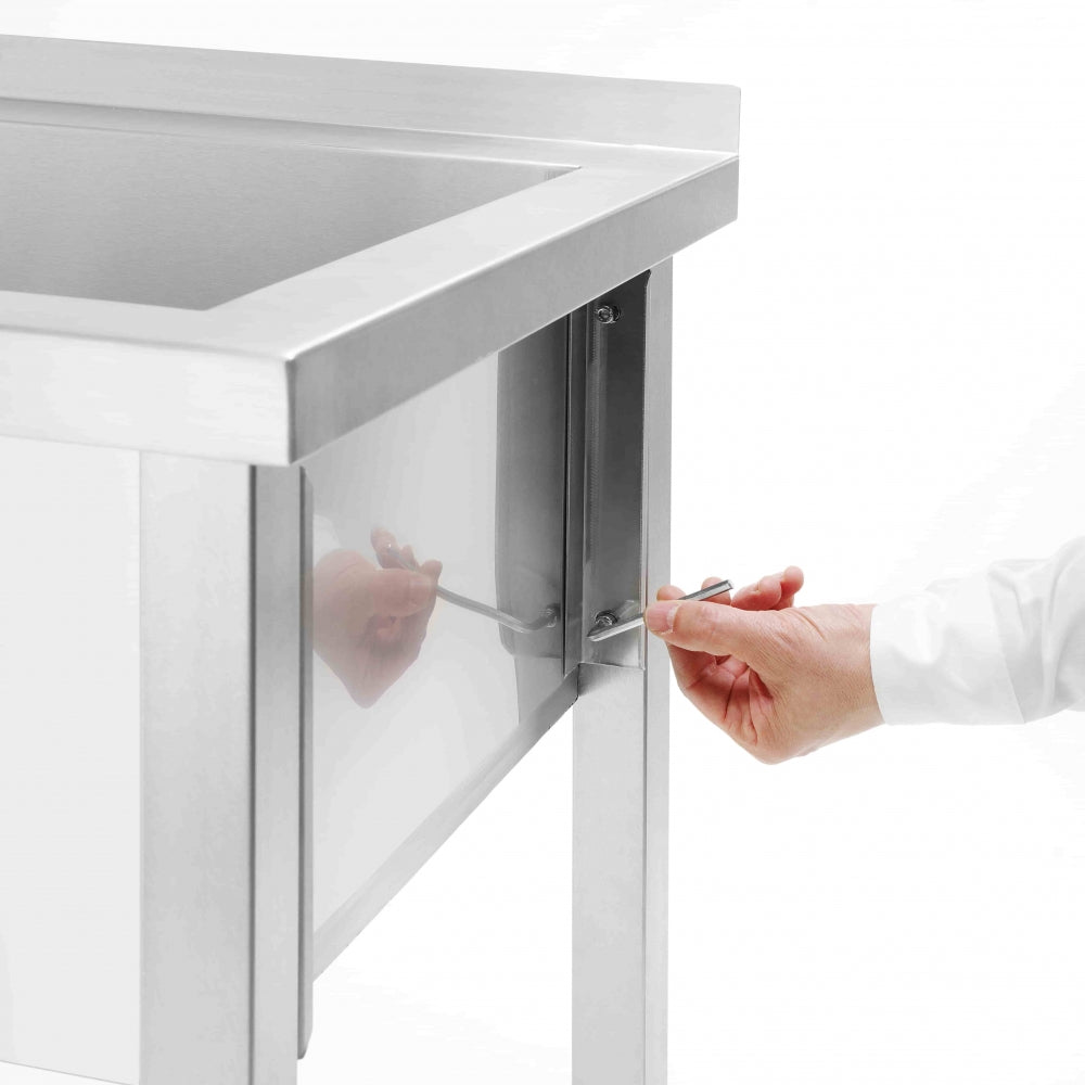 Oppvaskbenk av rustfritt stål - 1000 x 600 x 850(h) - Hendi