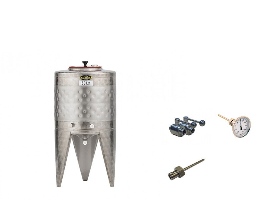 Speidel 60L gjæringstank rustfritt stål - komplett (Bestillingsvare)