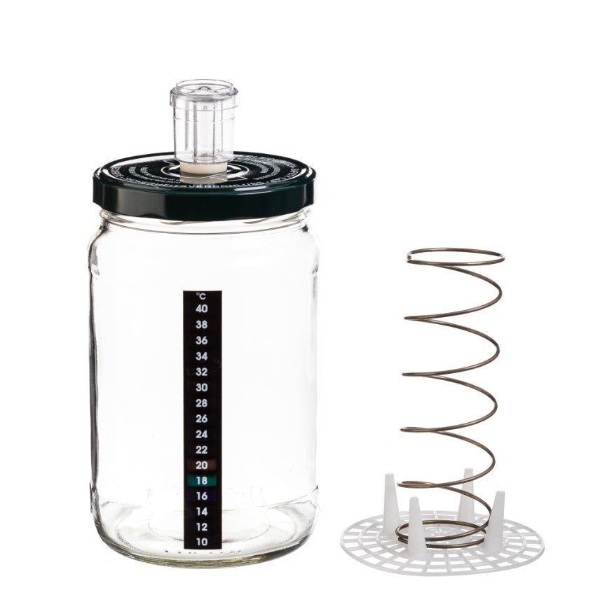 1,7L fermenteringsglass med presse og luftlås - Enolandia