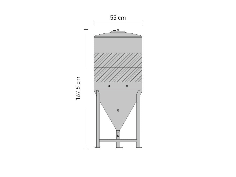 Speidel 240L konisk gjæringstank rustfritt stål - komplett (Bestillingsvare)