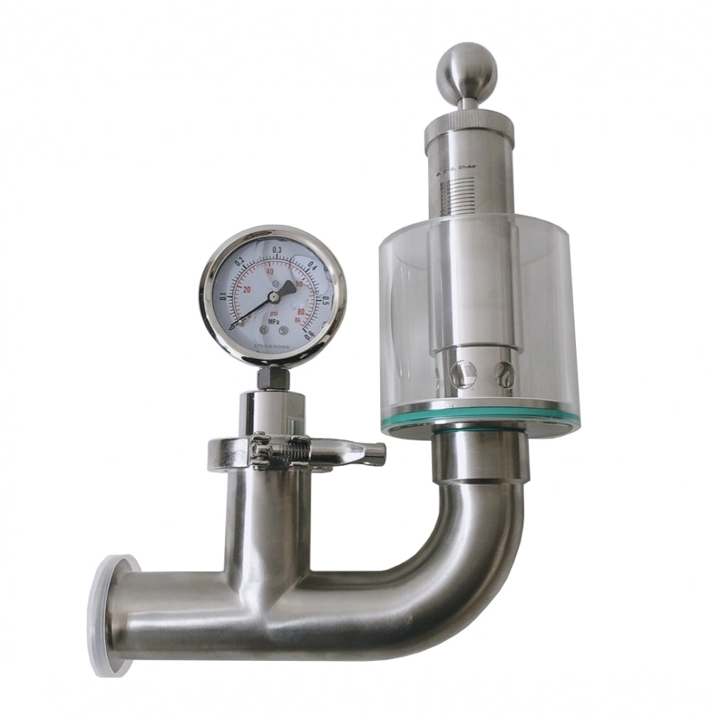 1,5" Tri-Clamp Spunding Valve med manometer 2,2 bar