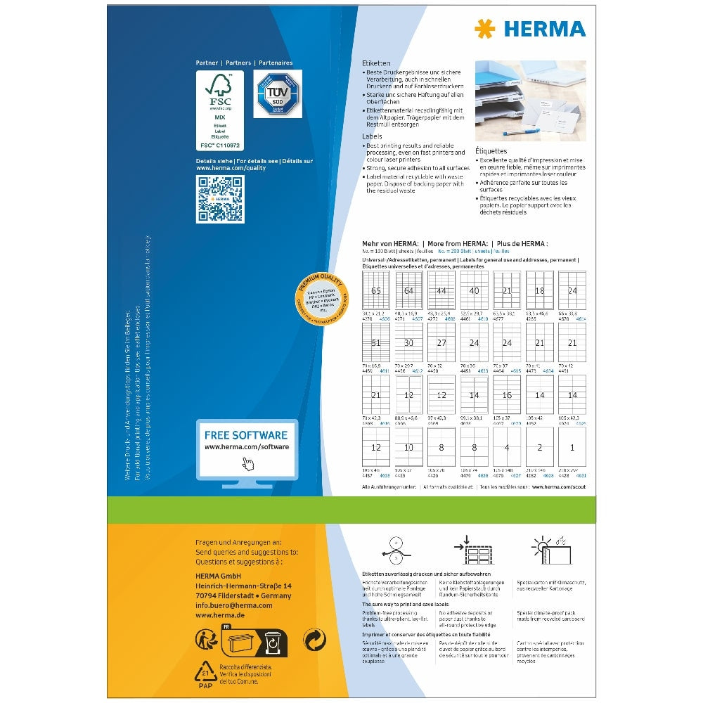 Herma Premium etiketter 105 x 74mm
