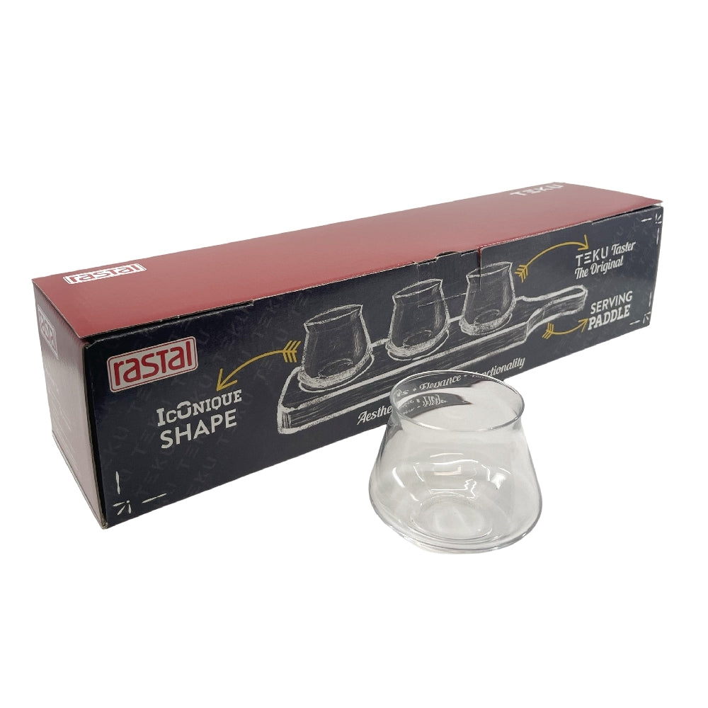 Rastal Teku Taster Flight Set - smaksglass og smaksplanke