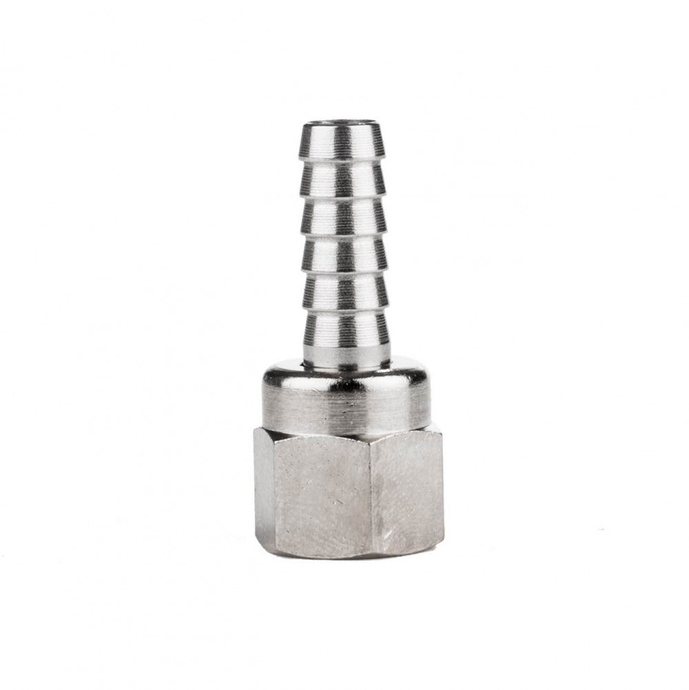 Slangenippel 1/4" (6,3mm) med mutter (1/4" FFL)