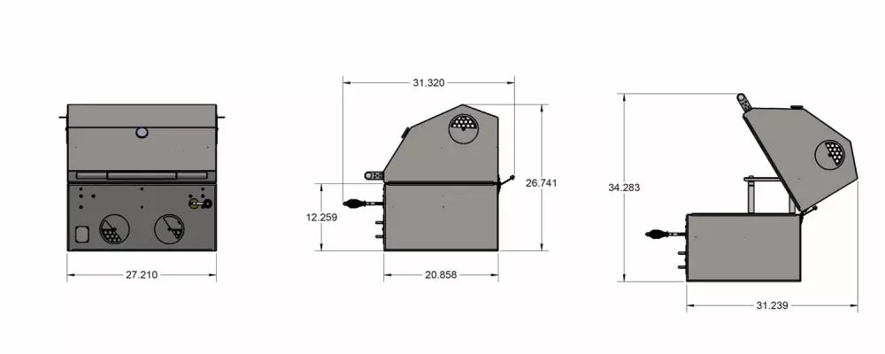 B24 Stainless Steel Built In Charcoal Grill - Kullgrill av rustfritt Stål - M-Grills