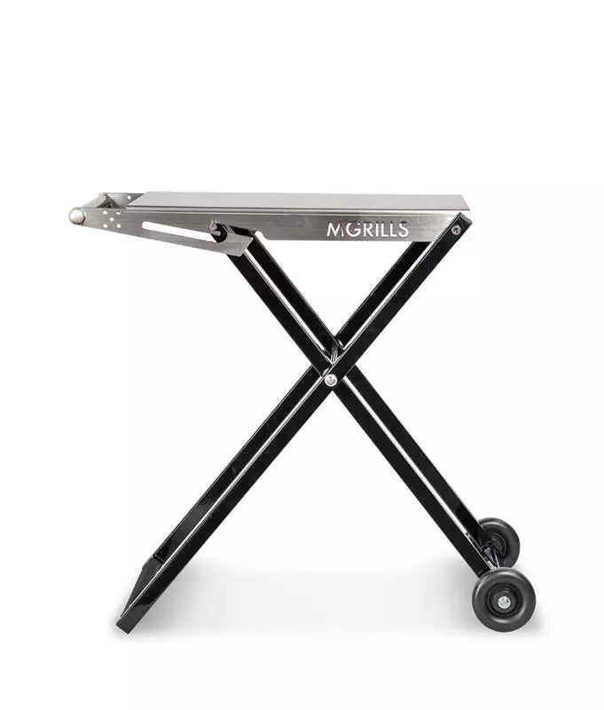C4 Folding cart - Bord av rustfritt stål med hjul for M16 - M-Grills