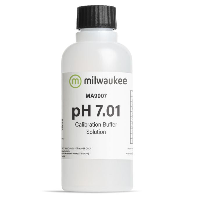 230ml flaske med kalibreringsvæske / buffer pH 7.01 - Milwaukee