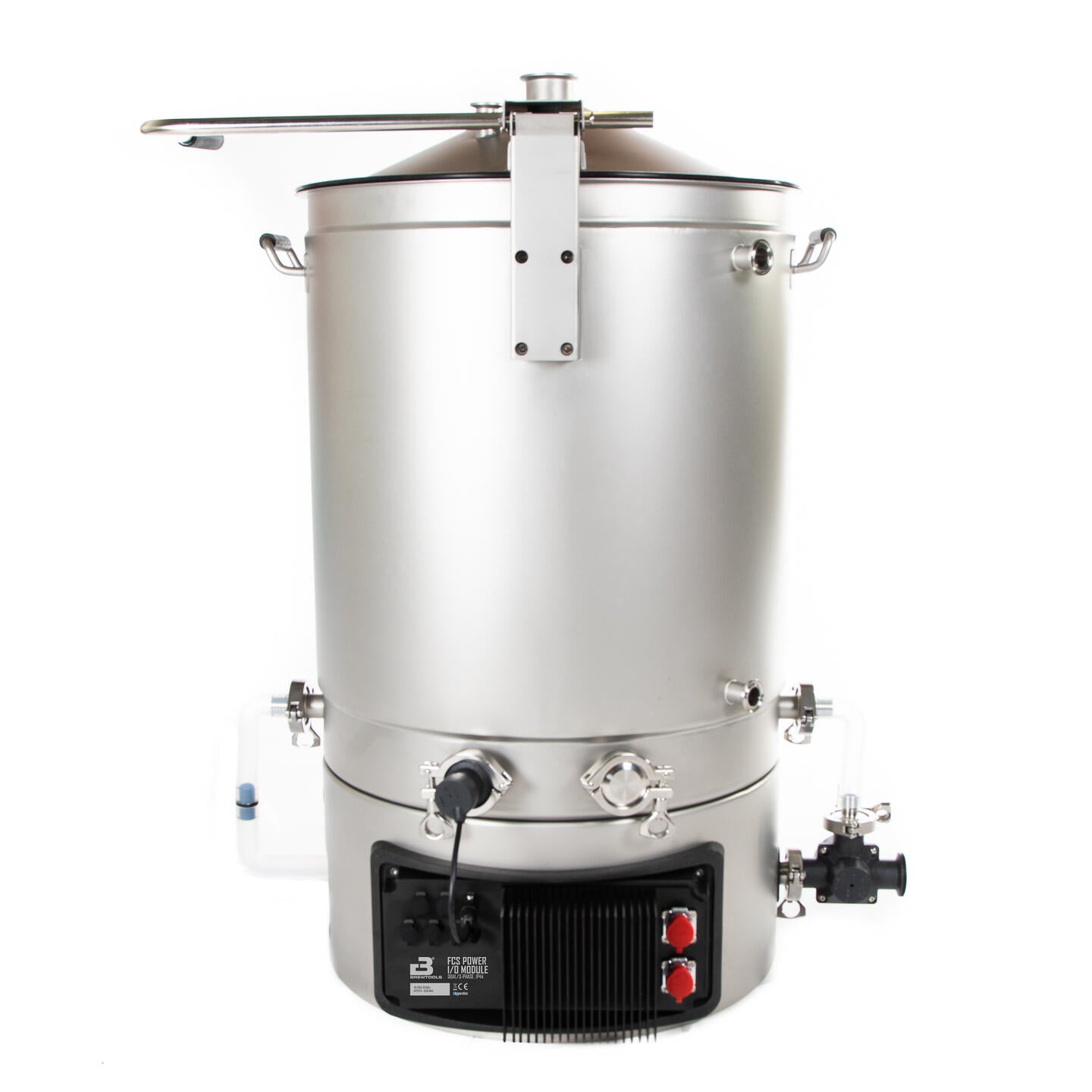 Brewtools B100 bryggesystem 2x230 V 6 kW | Bryggemaskin er et stort system i rustfritt stål på 100 liter med lokk, kontrollpanel, ventiler og slanger – perfekt for avansert hjemmebrygging eller laboratoriebruk.