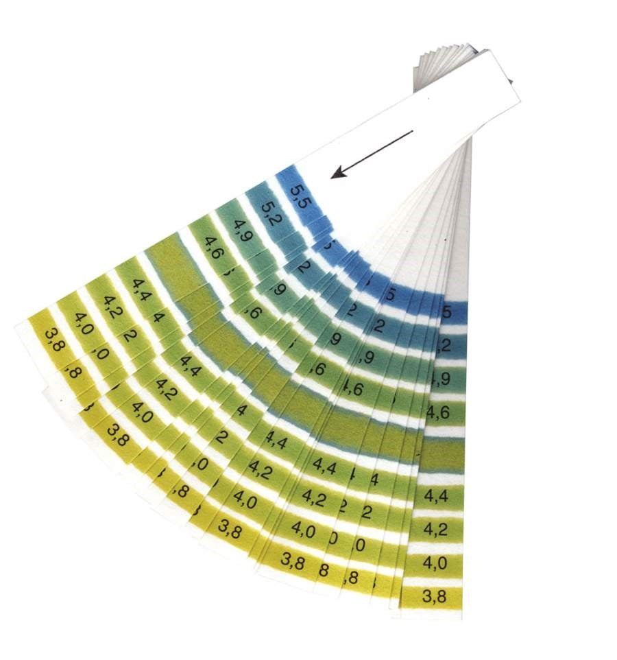 pH-papirstrips ØL 3,8 - 5,5 (20stk)