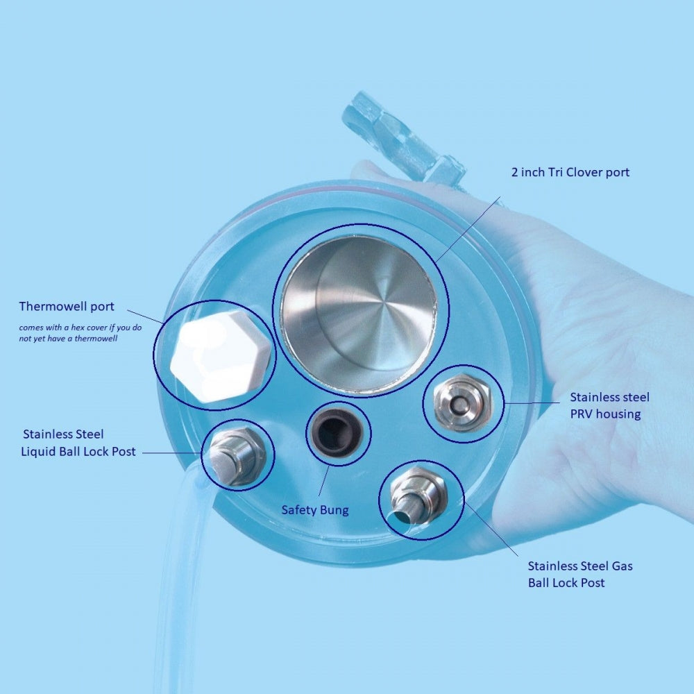 Universal Apollo Stainless Steel Pressure Lid - 2" Tri-Clamp - Keg King