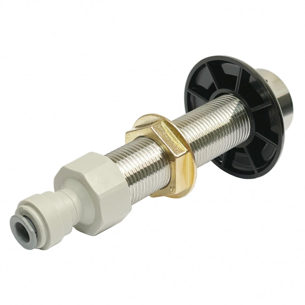 10cm gjennomføring til tappekran med 5/16" pushfit hurtigkobling
