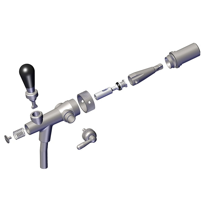 Lindr Tappekran med flowcontrol, 5/8" BSP europeiske gjenger, 35mm shank, forkrommet (SL 482008)