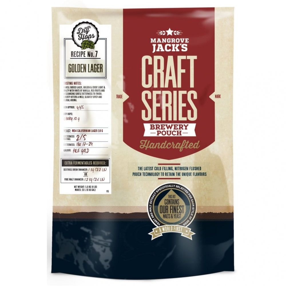 Craft Series Golden Lager with dry hops ekstraktsett - 1,8kg