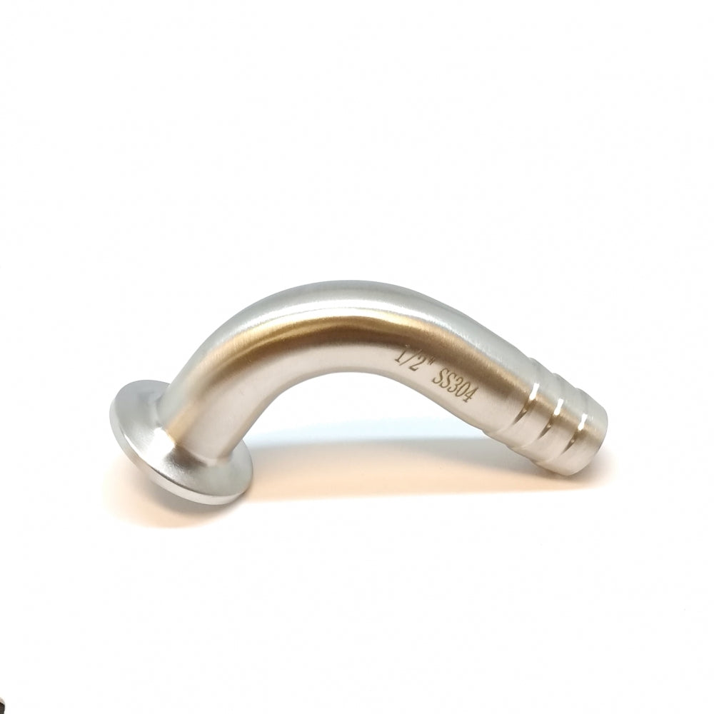 34MM TRI-CLAMP TIL 19MM SLANGENIPPEL ALBUE (90 grader)