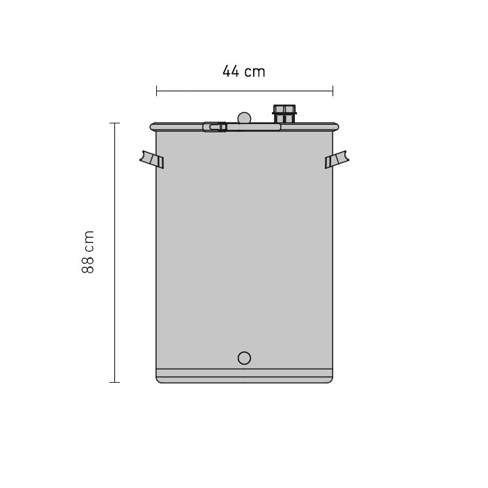 Speidel UF 120L gjæringstank av rustfritt stål med gjærlås og tappekran