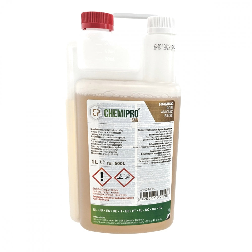 Chemipro San 1L høytskummende syrebasert skyllemiddel