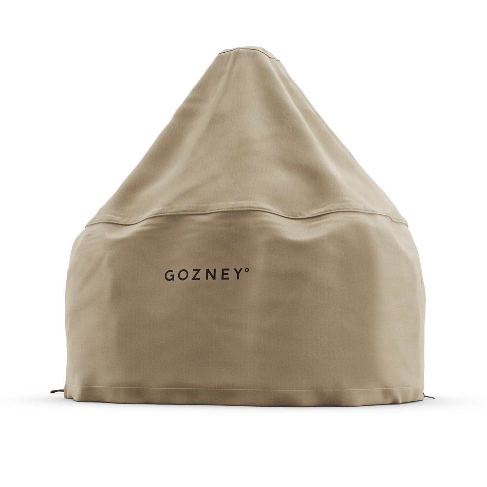 Gozney Dome Gen 2 XL Trekk: Beige, PVC-belagt og vannavvisende trekk med GOZNEY-trykk, spesielt utformet for å beskytte din Gozney Dome Gen 2 XL utendørsovn.