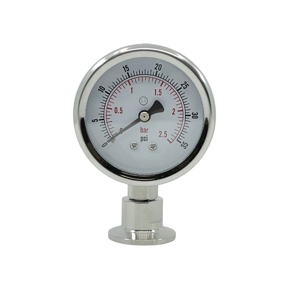34mm Tri-Clamp trykk manometer 0 - 2,5 bar