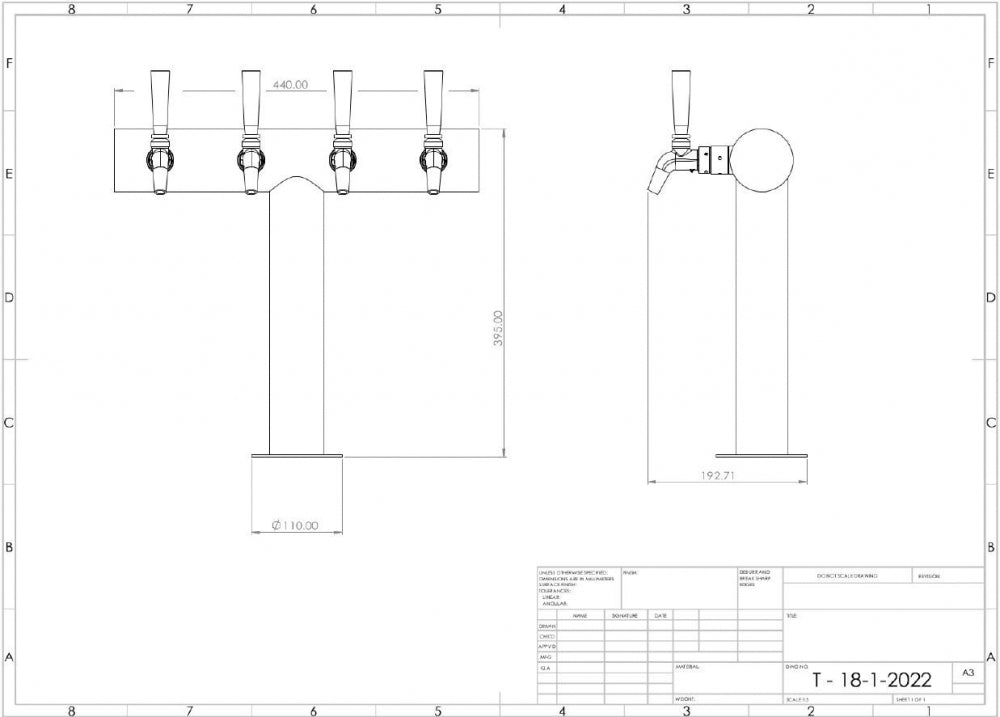 UltraT FasTap Tappetårn sett med 4 kraner - Keg King