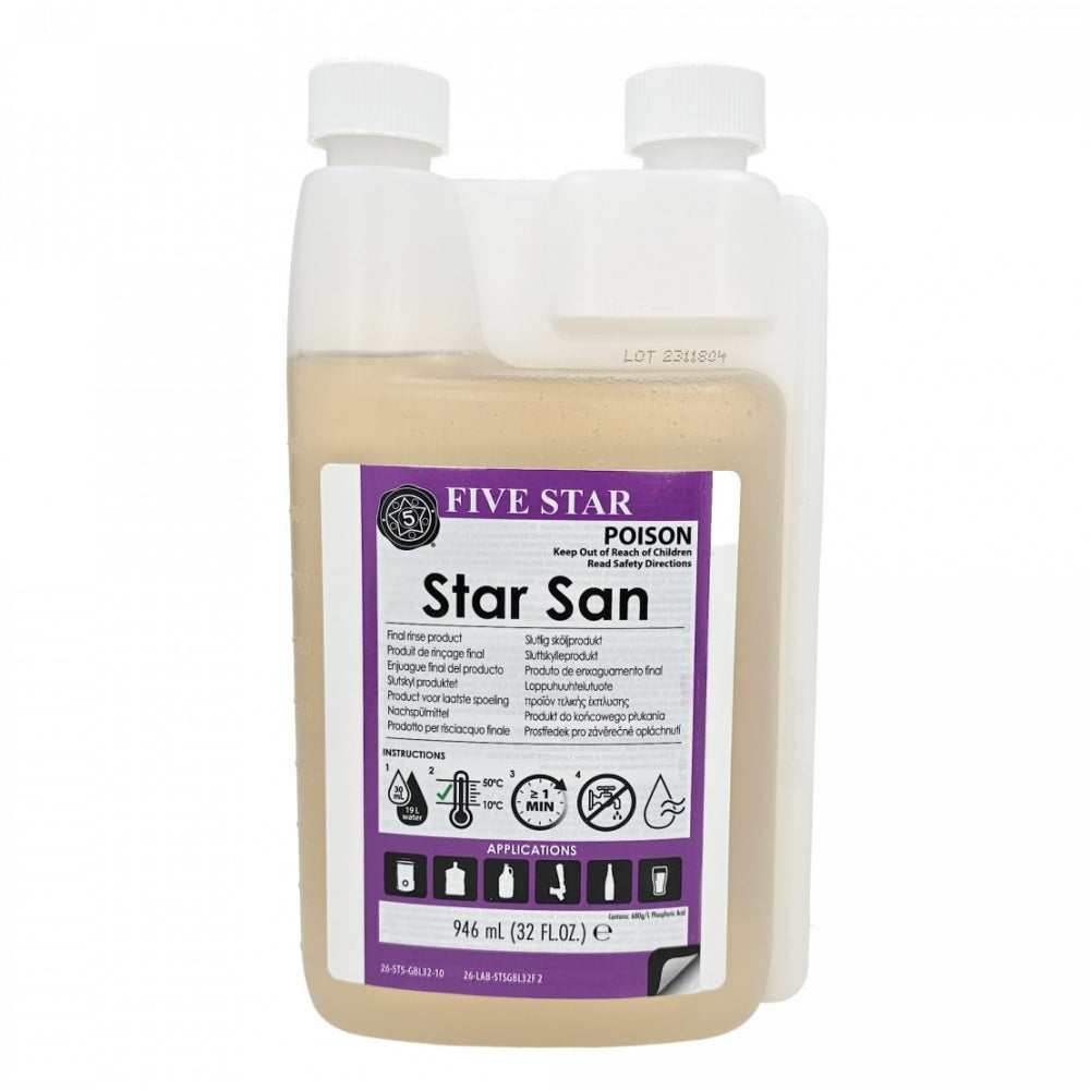 Star San 32oz (9,4dl) høytskummende syrebasert skyllemiddel