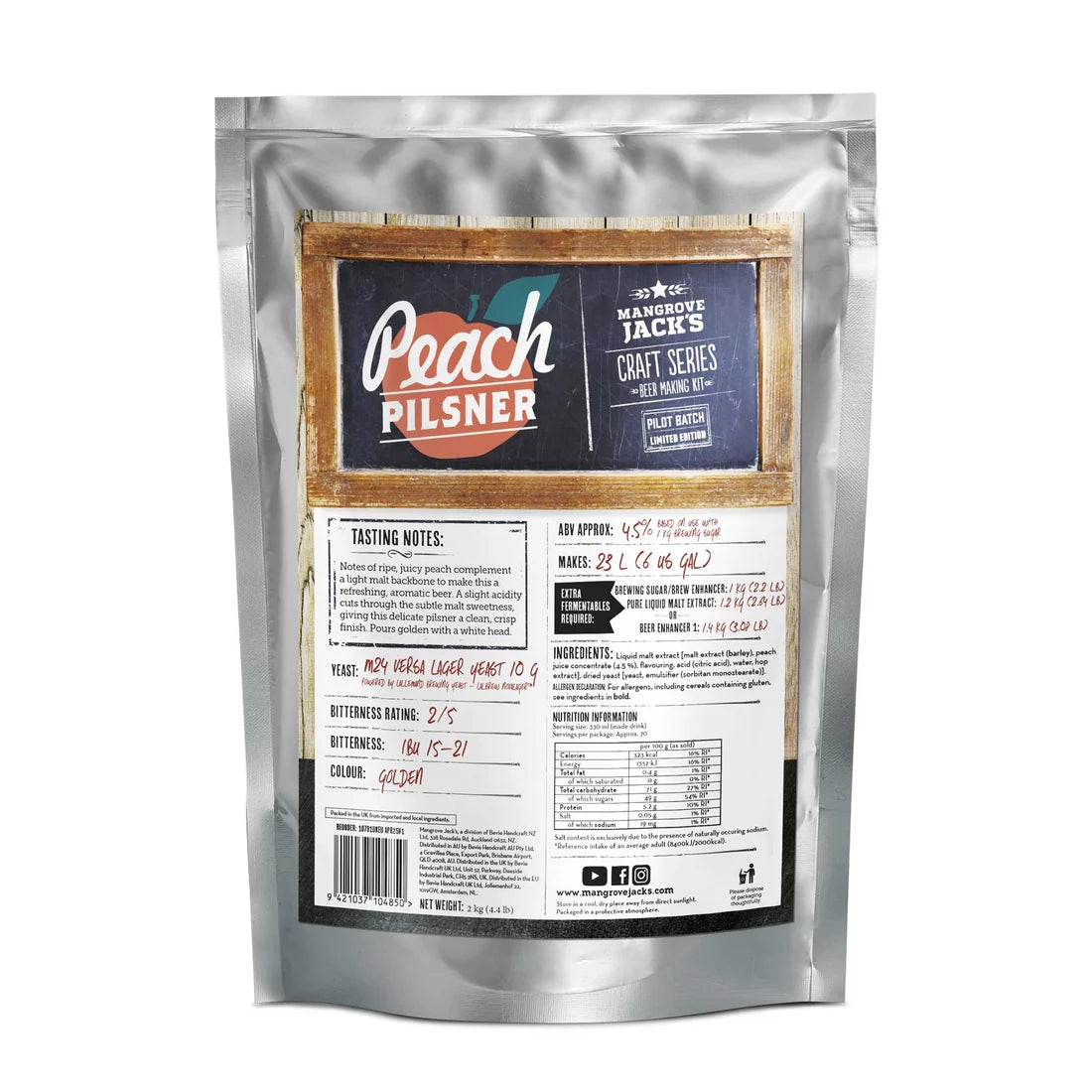 Craft Series Peach Pilsner (Limited Edition) ekstraktsett - 2kg