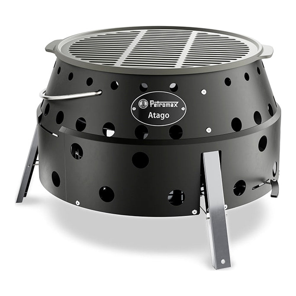 Petromax Atago Black Edition grill og bålpanne i matt sort med støpejernsrist