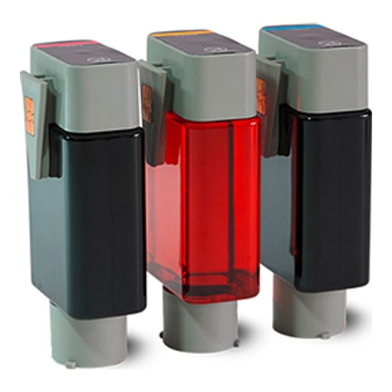 Separate cyan, magenta and yellow ink tanks for the Primera LX4000e