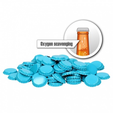 Oxycaps 26mm lys blå 100stk - oksygen absorberende korker