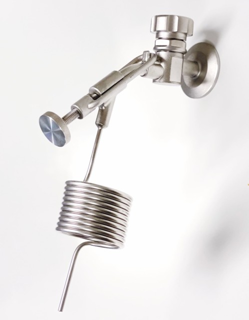 Sample valve med påmontert pigtail coil
