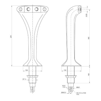 Cobra tappetårn for 4 kraner, med kjølesløyfe - Lindr