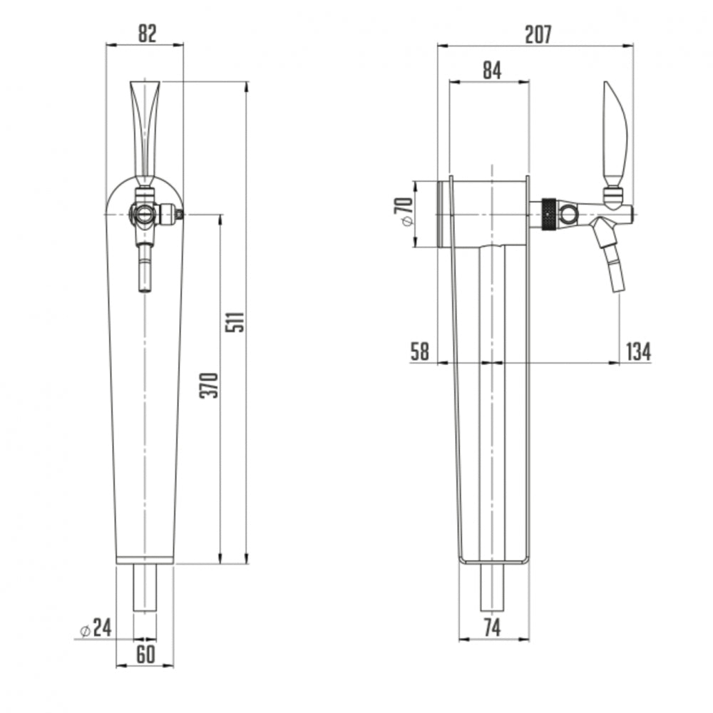 Lindr Naked One Tower - Tappetårn