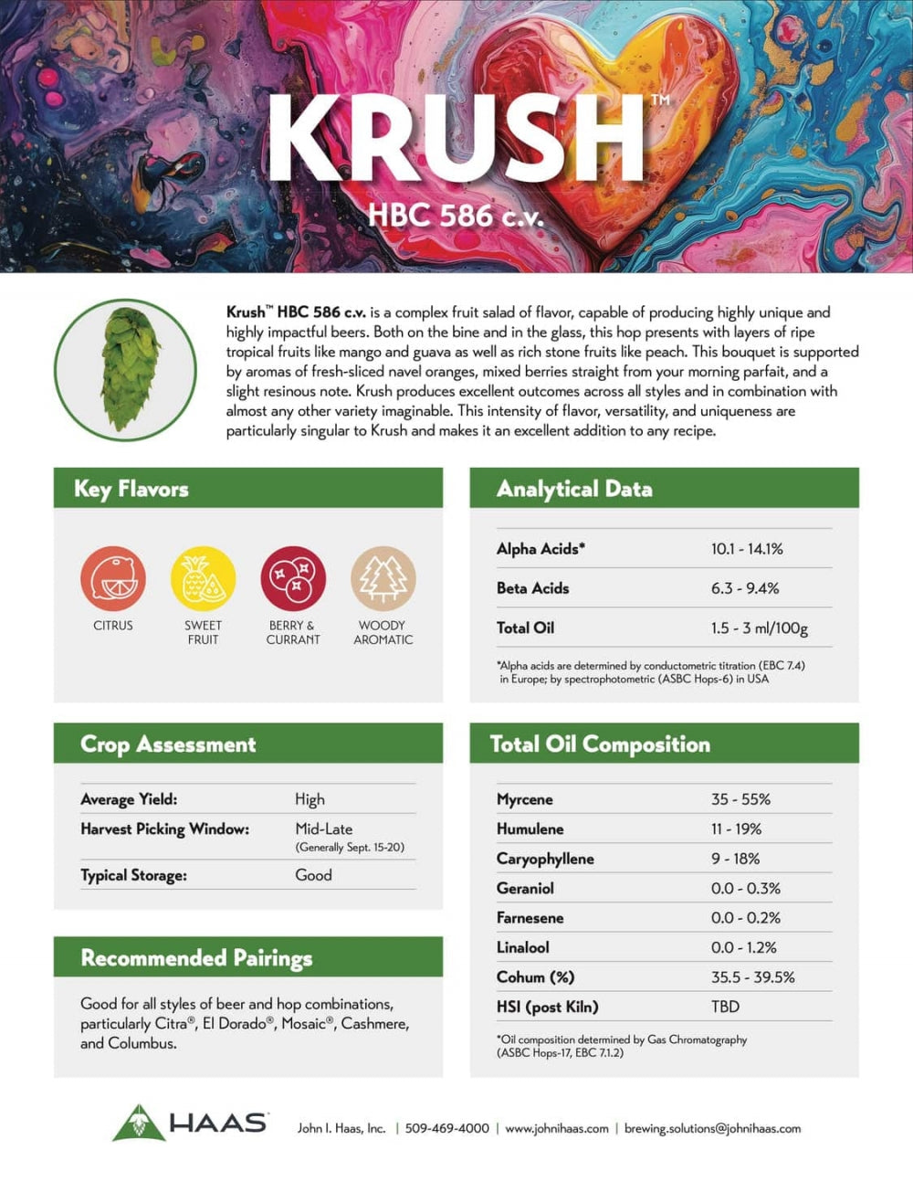 Krush (HBC 586) 100G Humle Pellets (13,6%) 2024