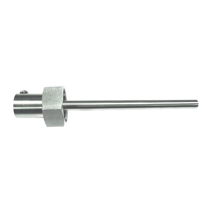 Speidel Termobrønn NW 10 (1/2″ BSP) er et termobrønn i metall med en sekskantmutter og en forlenget sylindrisk stamme, utviklet for å beskytte temperatursensorer i industrielle miljøer. Den har 1/2″ BSP-gjenger for enkel montering og er ideell for temperaturmåling, spesielt når den brukes som en Speidel-termobrønn.