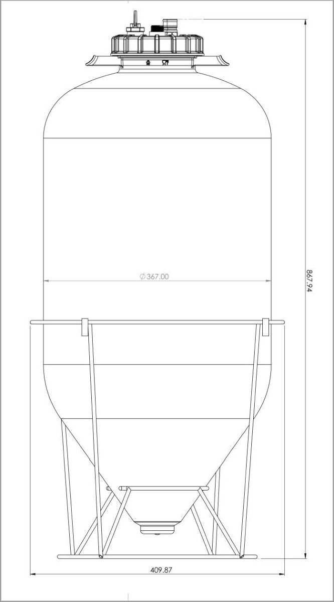 Apollo 60L Snub Nose trykktank - Keg King