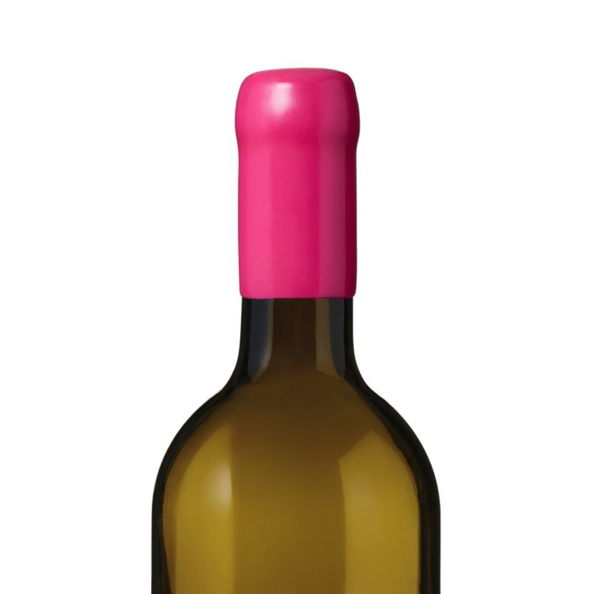Sincera Sistemi flaskevoks 100 g i rosa (PK004) forsegler en vinflaske, vist på en vanlig hvit bakgrunn.