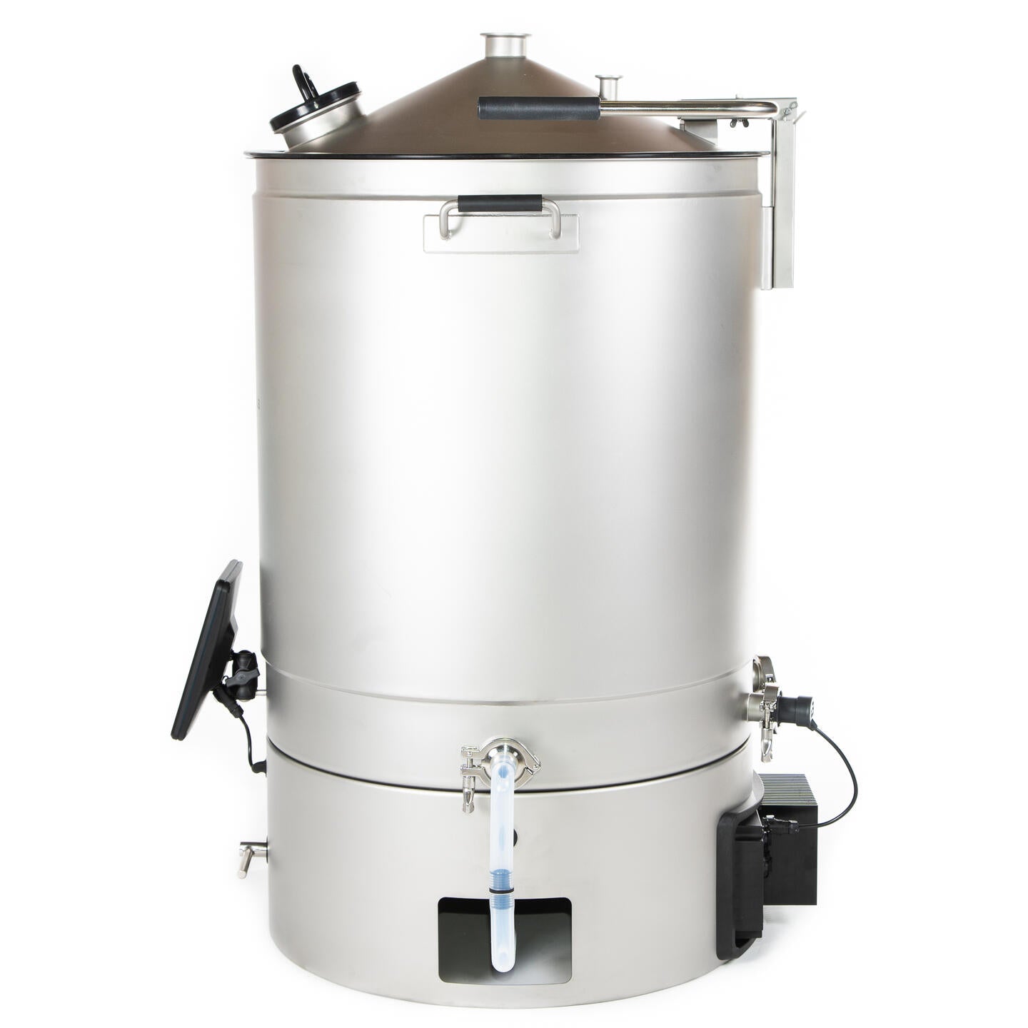 Brewtools B180 bryggesystem 2x230 V 6,6 kW | Bryggemaskin har en stor tank i rustfritt stål med kuppelformet lokk, håndtak på sidene, utløp i bunnen og elektroniske betjeningselementer – ideell for avansert hjemmebrygging.