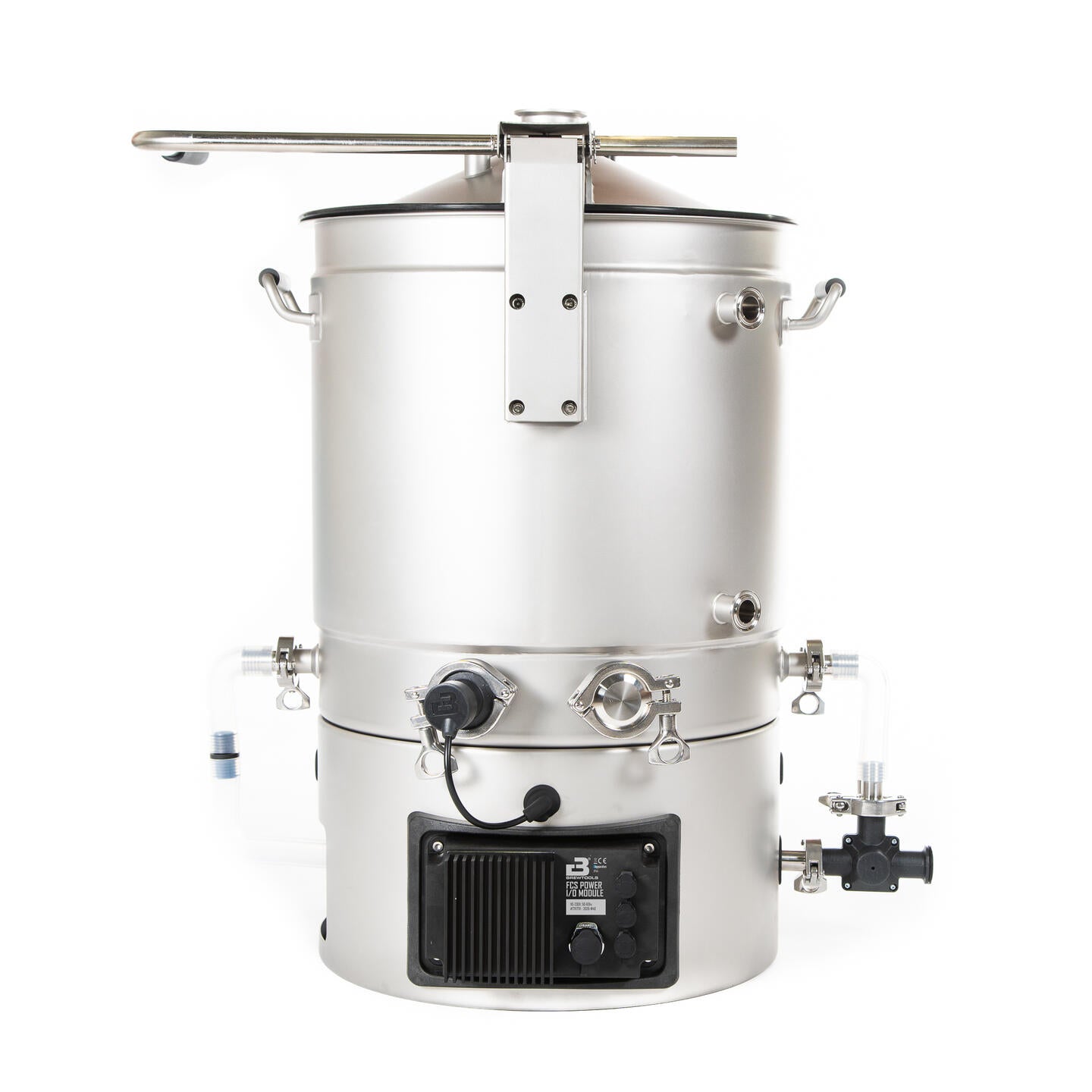 Brewtools B50 bryggesystem 230 V, 3,3 kW | Bryggemaskin med kontrollpanel, ventiler og slanger er avbildet stående på en hvit bakgrunn.