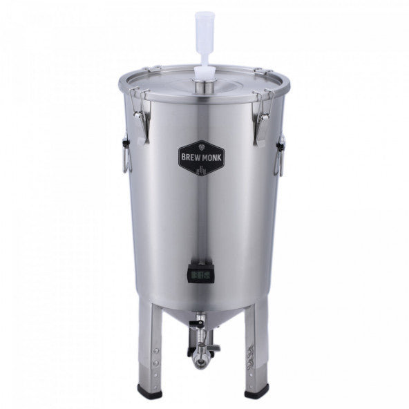 Brew Monk jästank 30L framifrån med tappkran och bottenventil