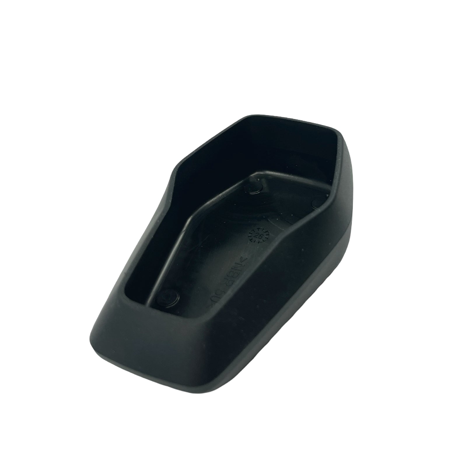 Svart plastdeksel (SmartRef & pH2Go Protection Cover) fra Anton Paar, med skrå front og opphøyde sider som holder pH2Go-enheten sikkert på plass, avbildet på hvit bakgrunn.