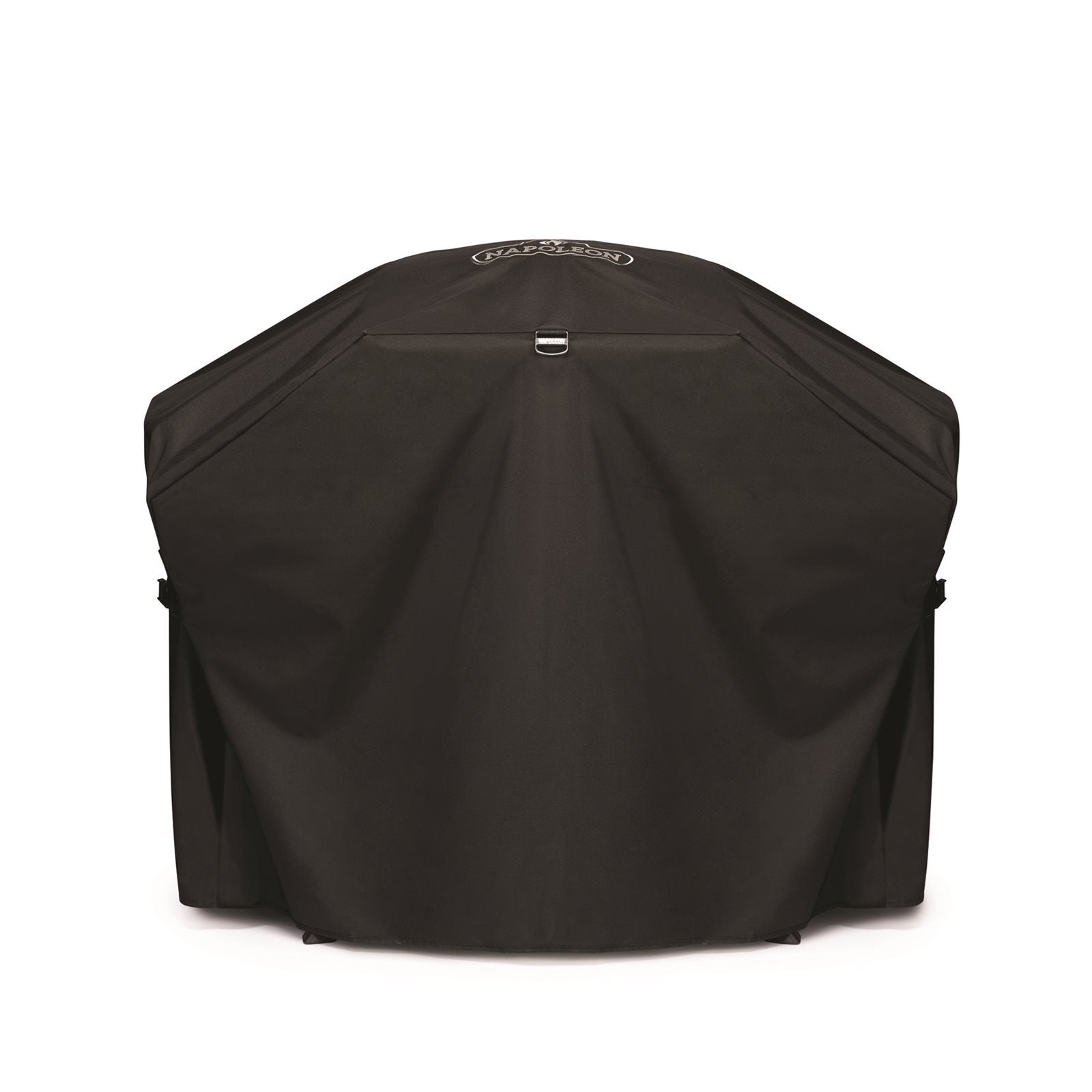 Napoleon Trekk til TravelQ 285X & PRO 285X i svart er en robust grillbeskyttelse som passer over store utegriller og har Napoleons logo, vist på hvit bakgrunn.