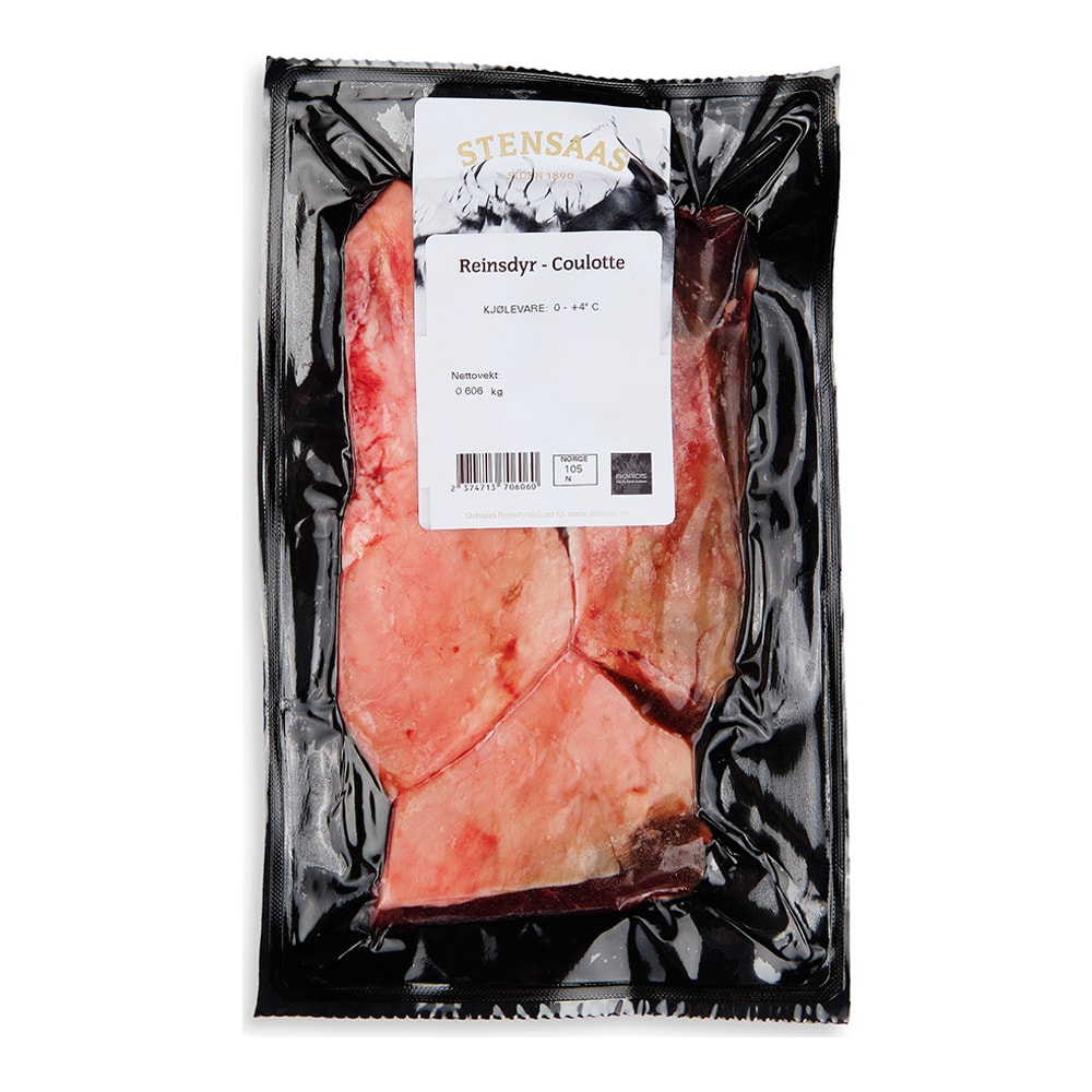 Stensaas Reindeer Culotte – vacuum-packed reindeer culotte with fat cap and Stensaas label